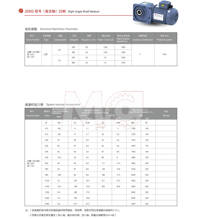 直角减速电机参数