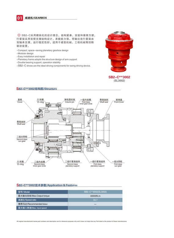 SB2-C-3002液压行星减速机参数