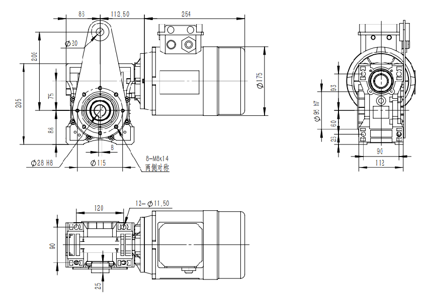 迈传SJMRV075-1.5KW带扭力臂蜗轮减速机 (2).jpg